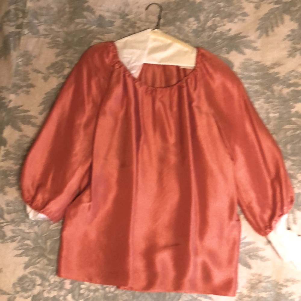 Talbots 3/4 sleeve 100% silk blouse m - Picture 1 of 4
